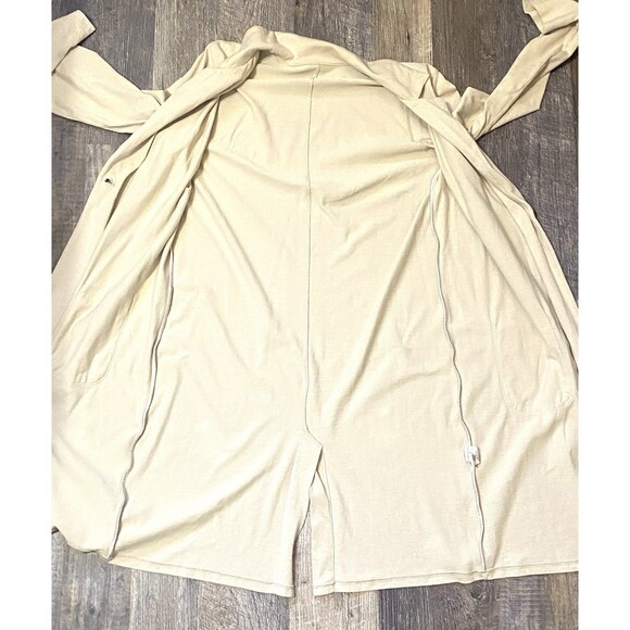 Soft Surroundings Long Modal Cardigan Medium Tan Knit Open Front Style 2EG80 - Picture 5 of 11